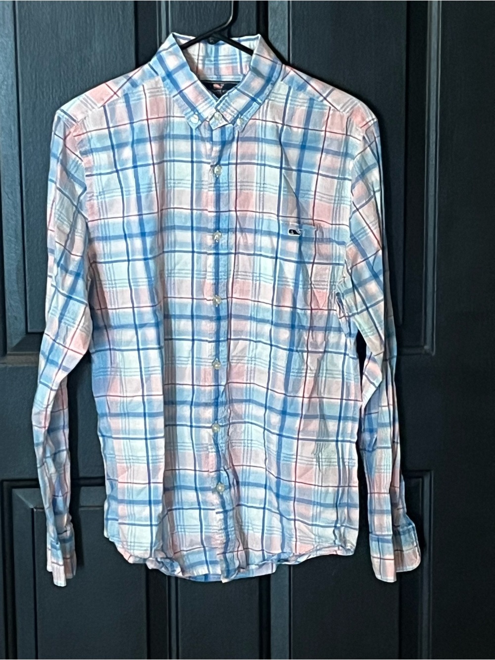 Vineyard Vines Blue & Pink Plaid Button-Down Shirt